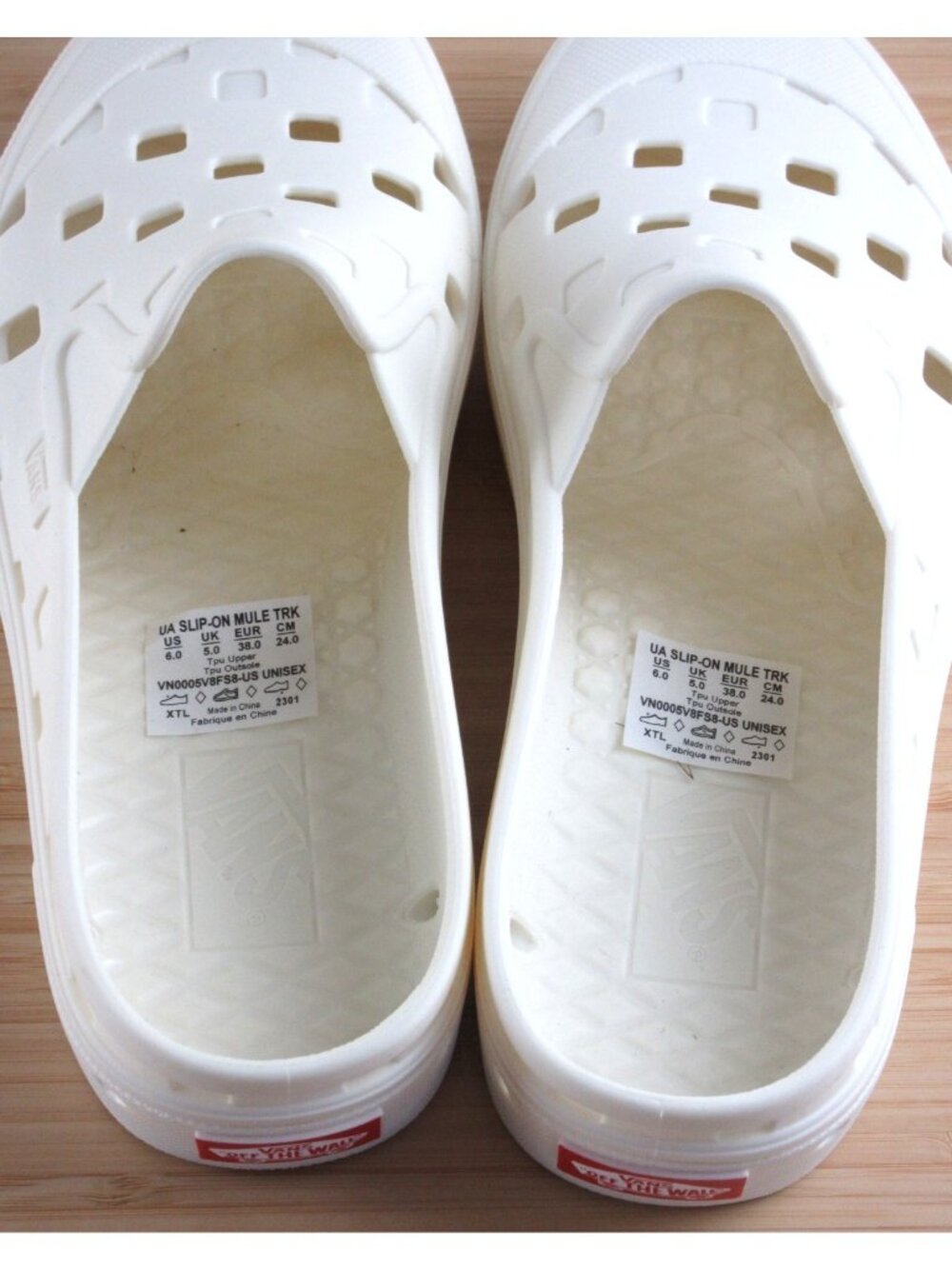 Vans Women's Slip On Mule Trek Marshmallow White Rubber Water Shoes Size 7.5 NIB - Picture 5 of 7